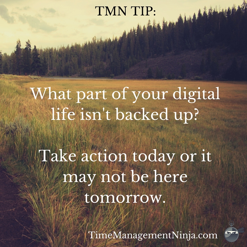 What part of your digital life isn't backed up-Take action today or it may not be here tomorrow. (1)